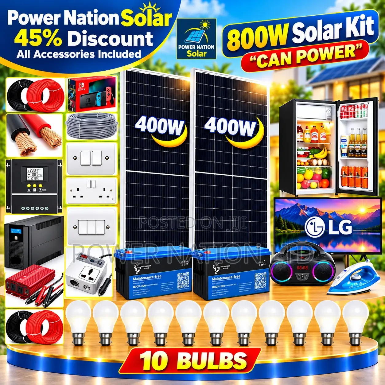 800w Massive Clean Energy Solar System Full Kit
