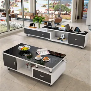Wooden TV Stand/Center Table/Glass Center Table/TV Stand Unit White