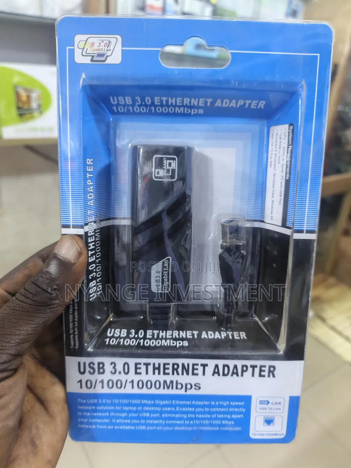 3.0 to Ethernet Adapter 10/100/1000Mbps (USB Type-a to RJ45 Gigabit