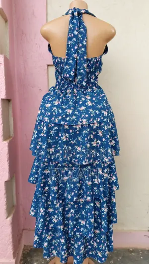 Beautiful Blue Floral Tiered Maxi Dress.
