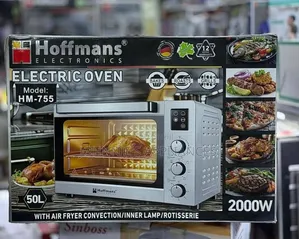 Hoffmans HM-755 50L Electric Oven – 2000W With Air Fryer & Rotisserie