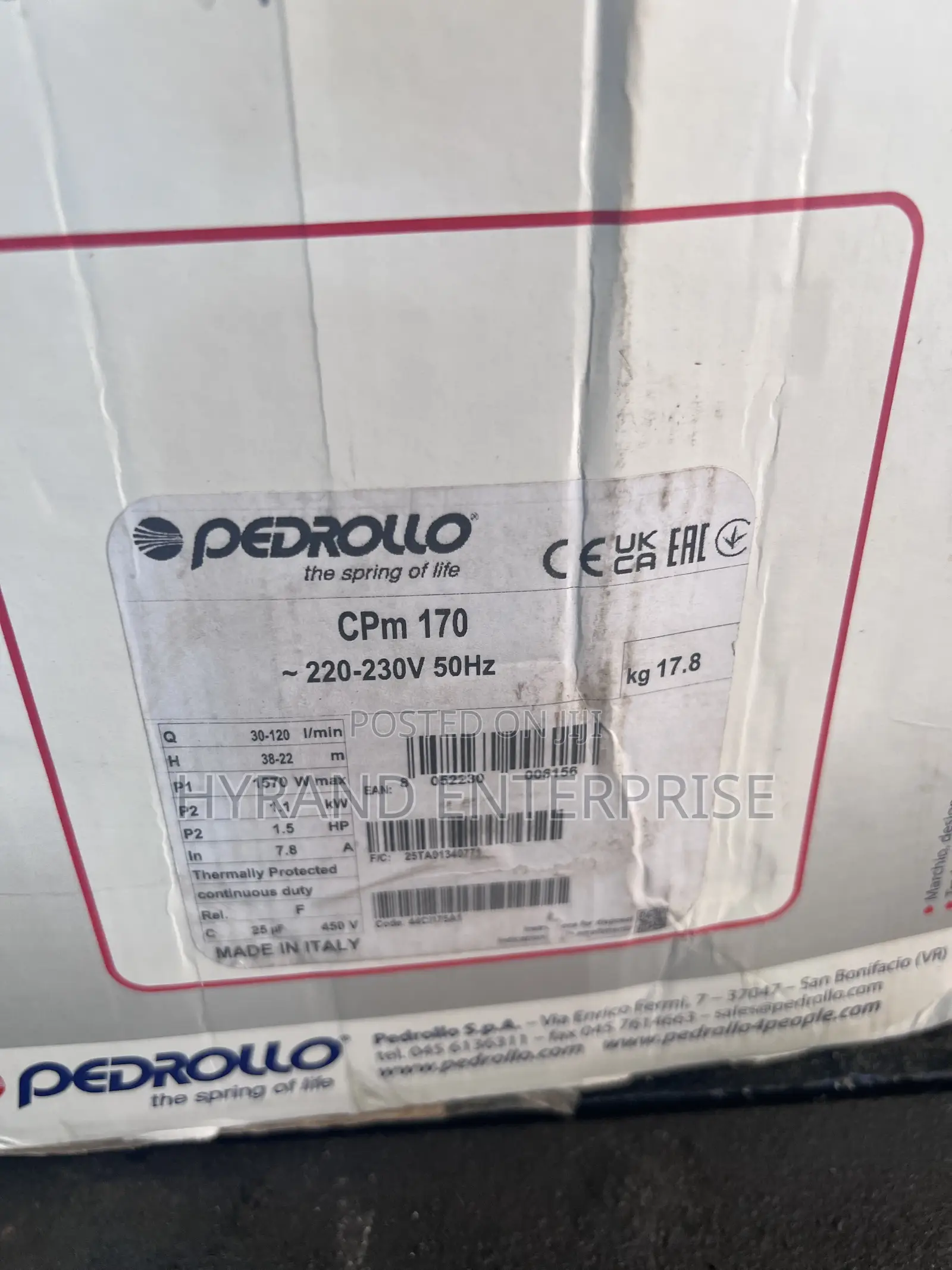 Punp Pedrollo 1.5HP