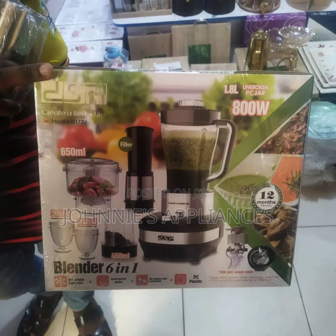 DSP 6-in-1 Blender 800W – 1.8L Jar With Multiple Attachments