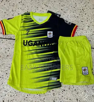 2Pcs Uganda Cranes Kids Jersey T-Shirt + Short - Yellow/Black