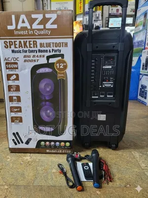 Jazz 12" Dual Bluetooth Party Speaker (160W PMPO) With Wireless Mics