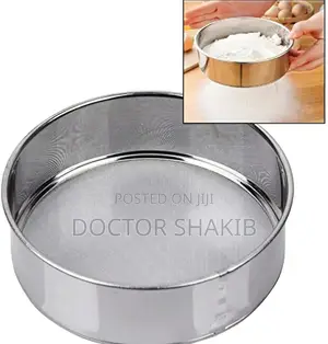 Stainless Steel Round Flour Sieve and Sifter With a Fine Mesh Screen