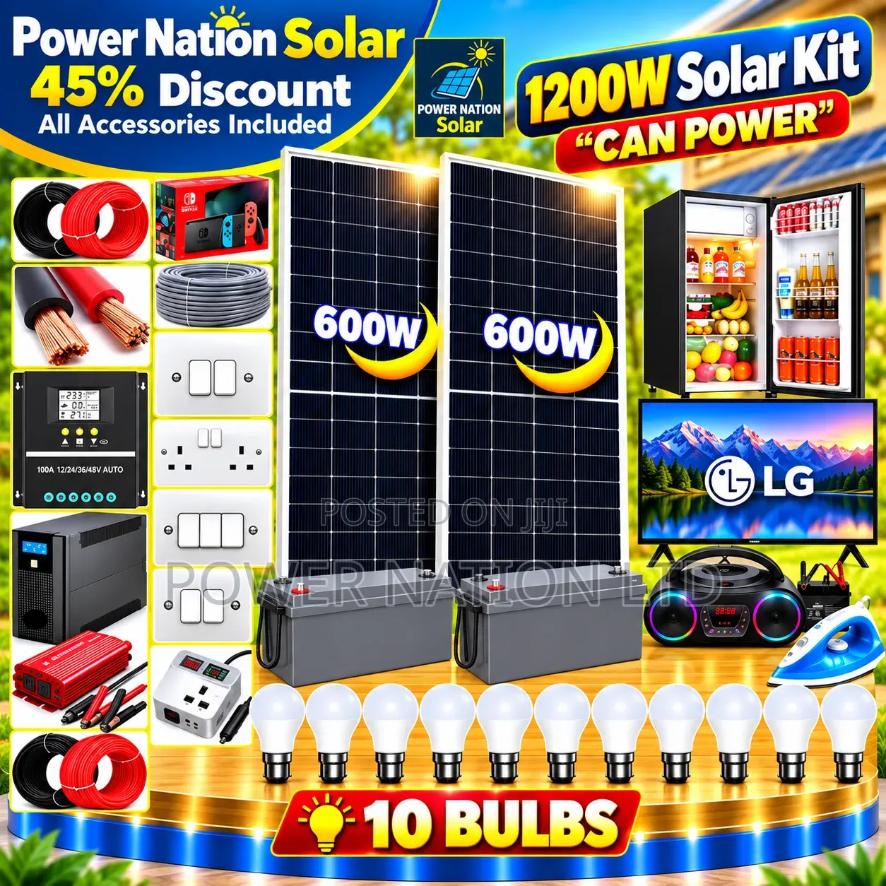 1200w Massive Clean Energy Solar System Full Kit