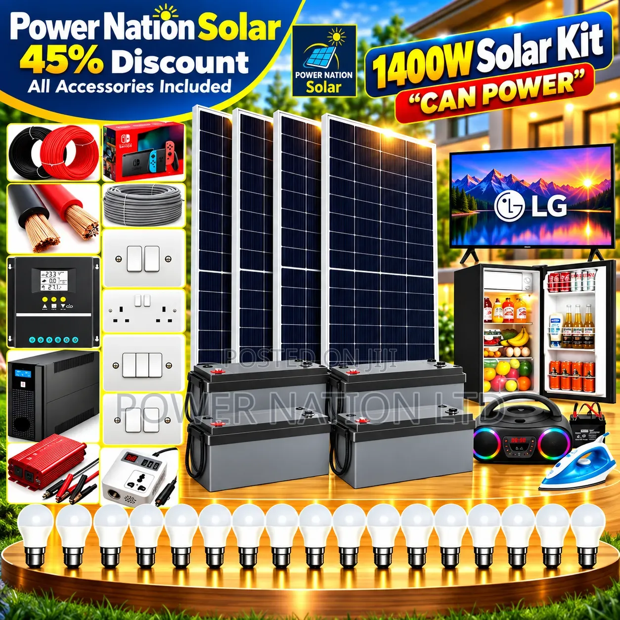 1400w Massive Clean Energy Solar System Full Kit
