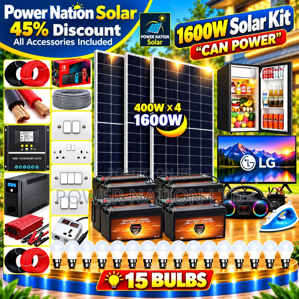1600w Massive Clean Energy Solar System Full Kit