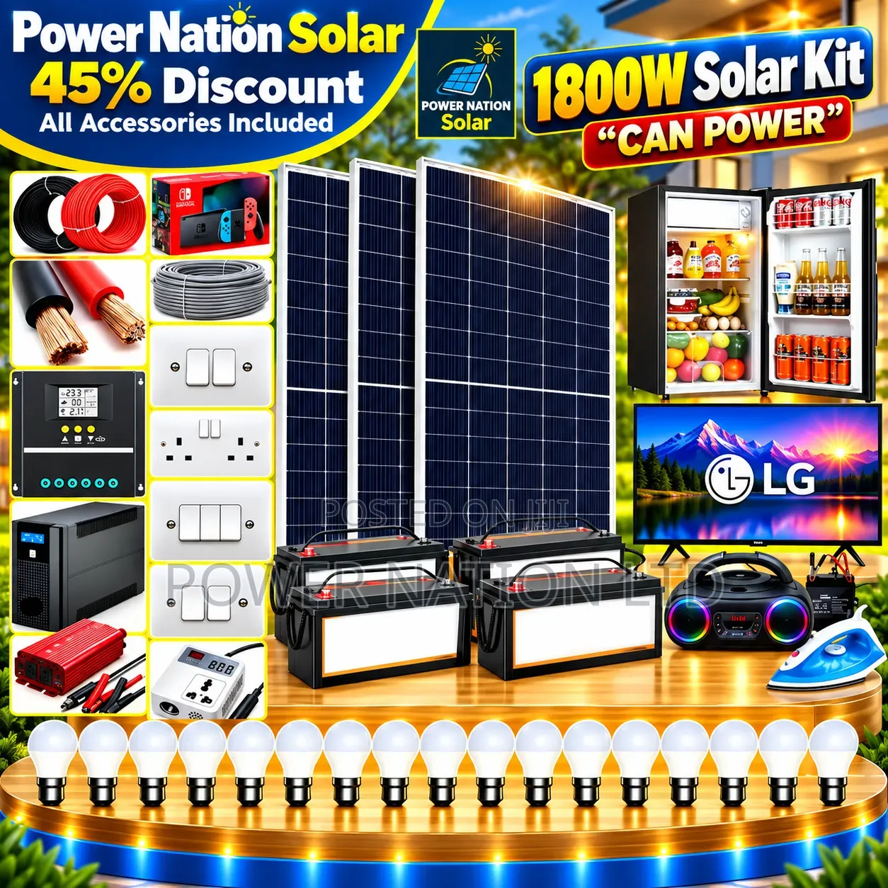 1800w Massive Clean Energy Solar System Full Kit