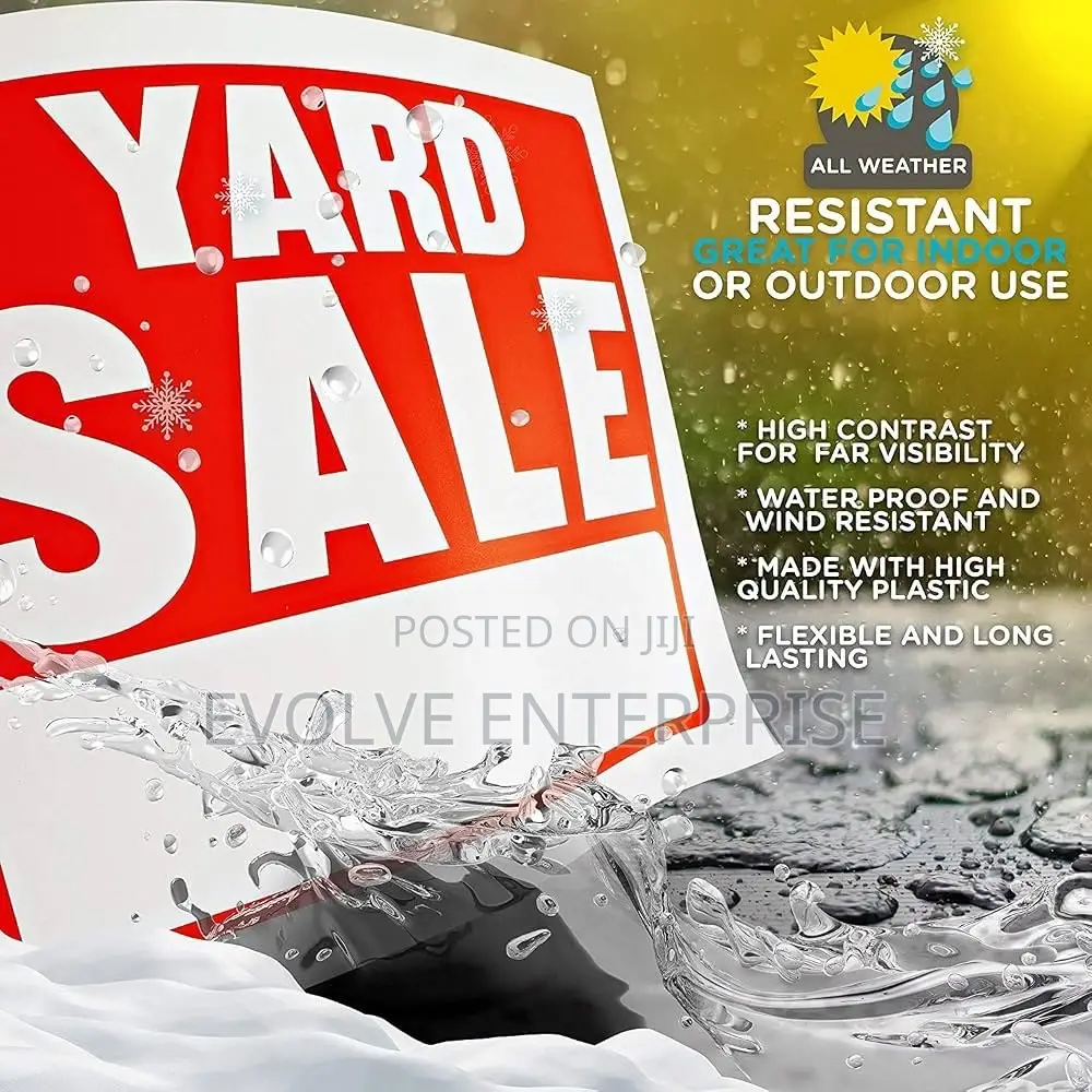 Sale Sign for Car and Auto Sales 9" X 12" - Rust Free Clear & Visible