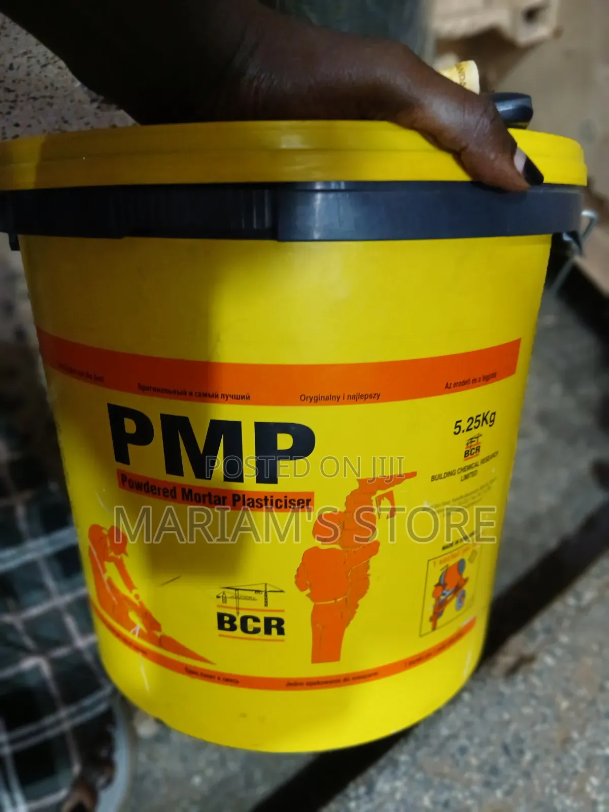 Yellow Bucket of PMP Bucket(Powdered Mortar Plasticiser