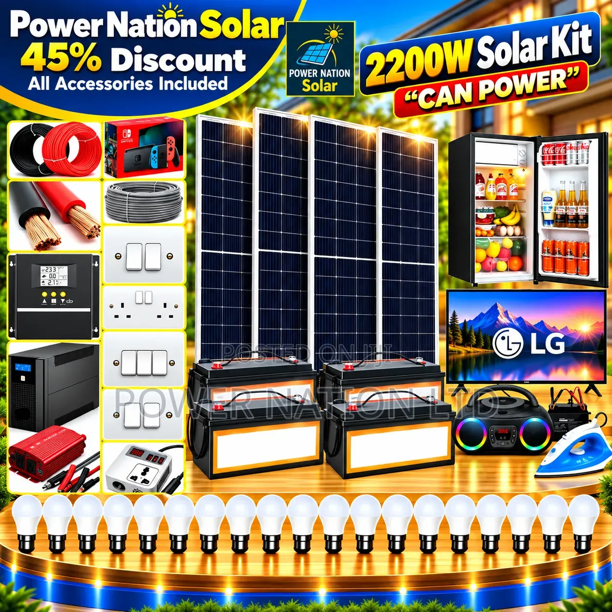2200w Massive Clean Energy Solar System Full Kit