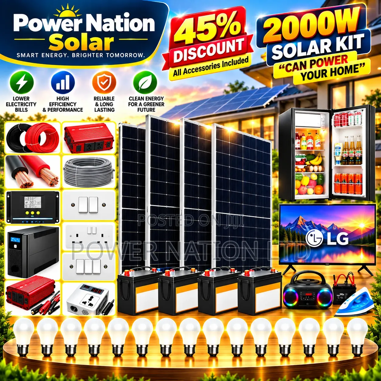 2000w Massive Clean Energy Solar System Full Kit
