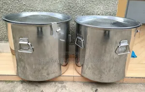 UK Used Large, Commercial-Grade 60L Stainless Containers/Saucepans.