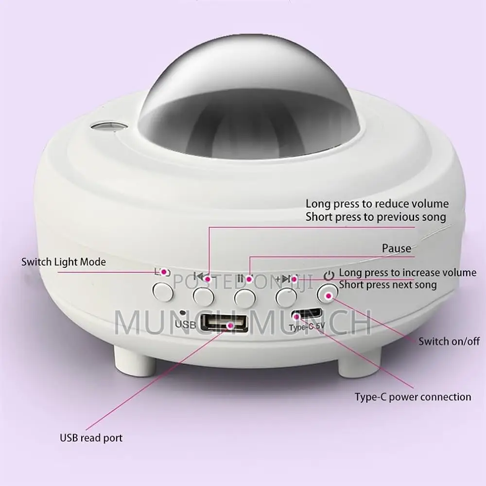 LED Galaxy Star Projector and Bluetooth Speaker