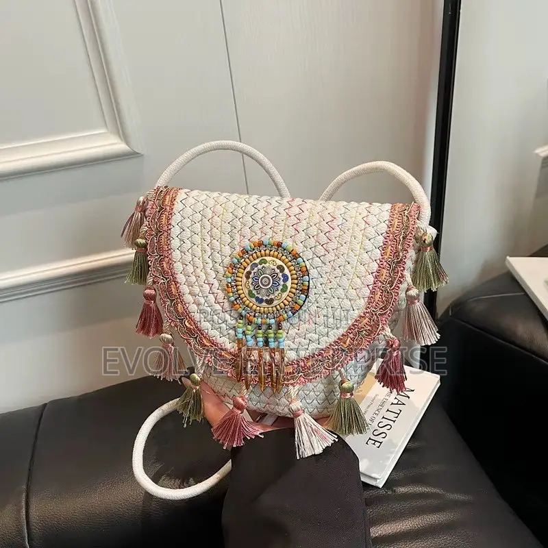 Bohemian Beaded Fringe Cross Body Bag Retro Shoulder Bag Ethnic Beach