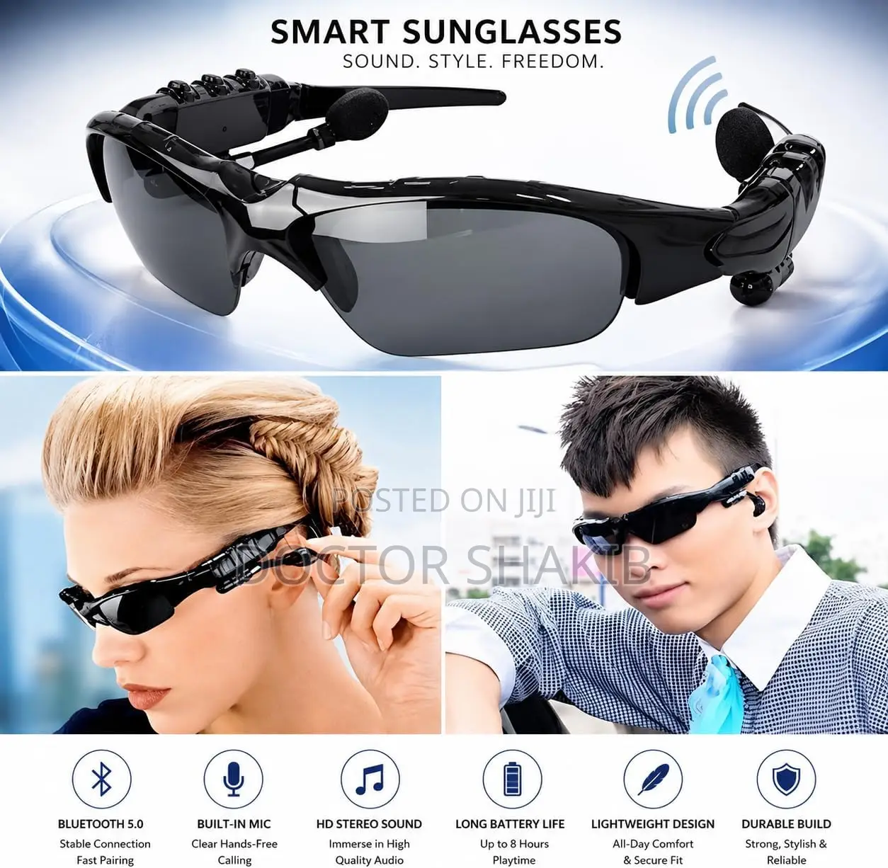 Wraparound Smart Bluetooth Audio Sunglasses