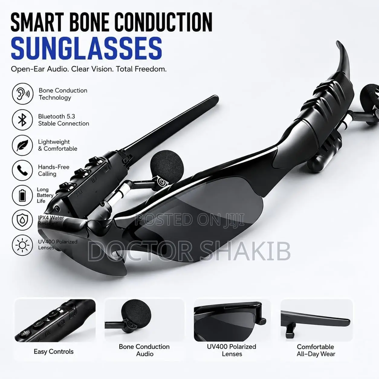 Wraparound Smart Bluetooth Audio Sunglasses