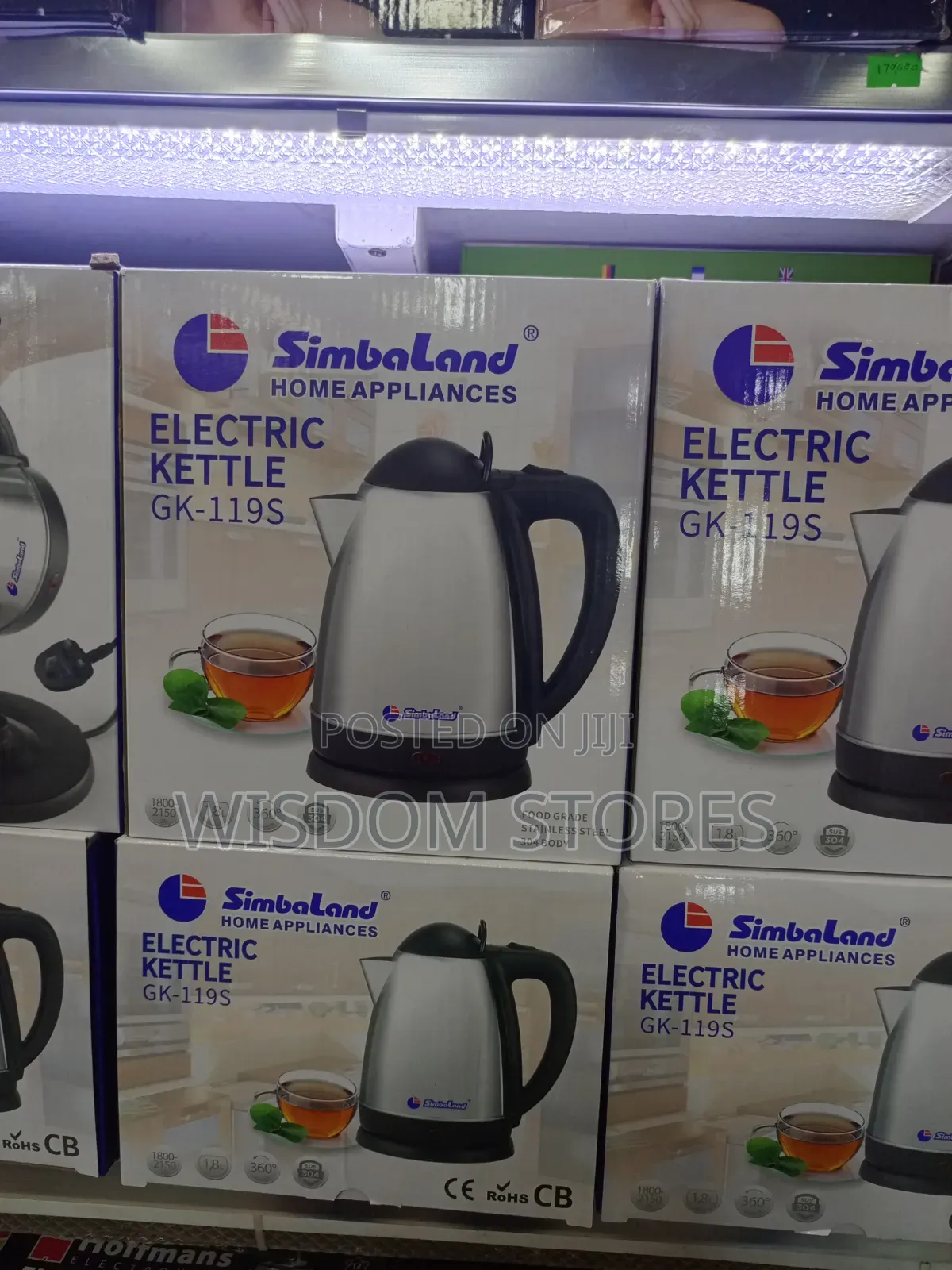 Simbaland Electric Kettle GK-119S (1.8L, Stainless Steel).