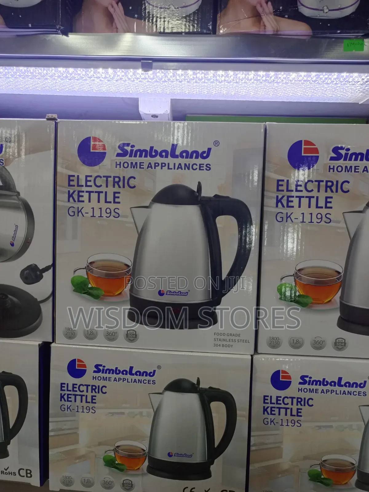 Simbaland Electric Kettle GK-119S (1.8L, Stainless Steel).