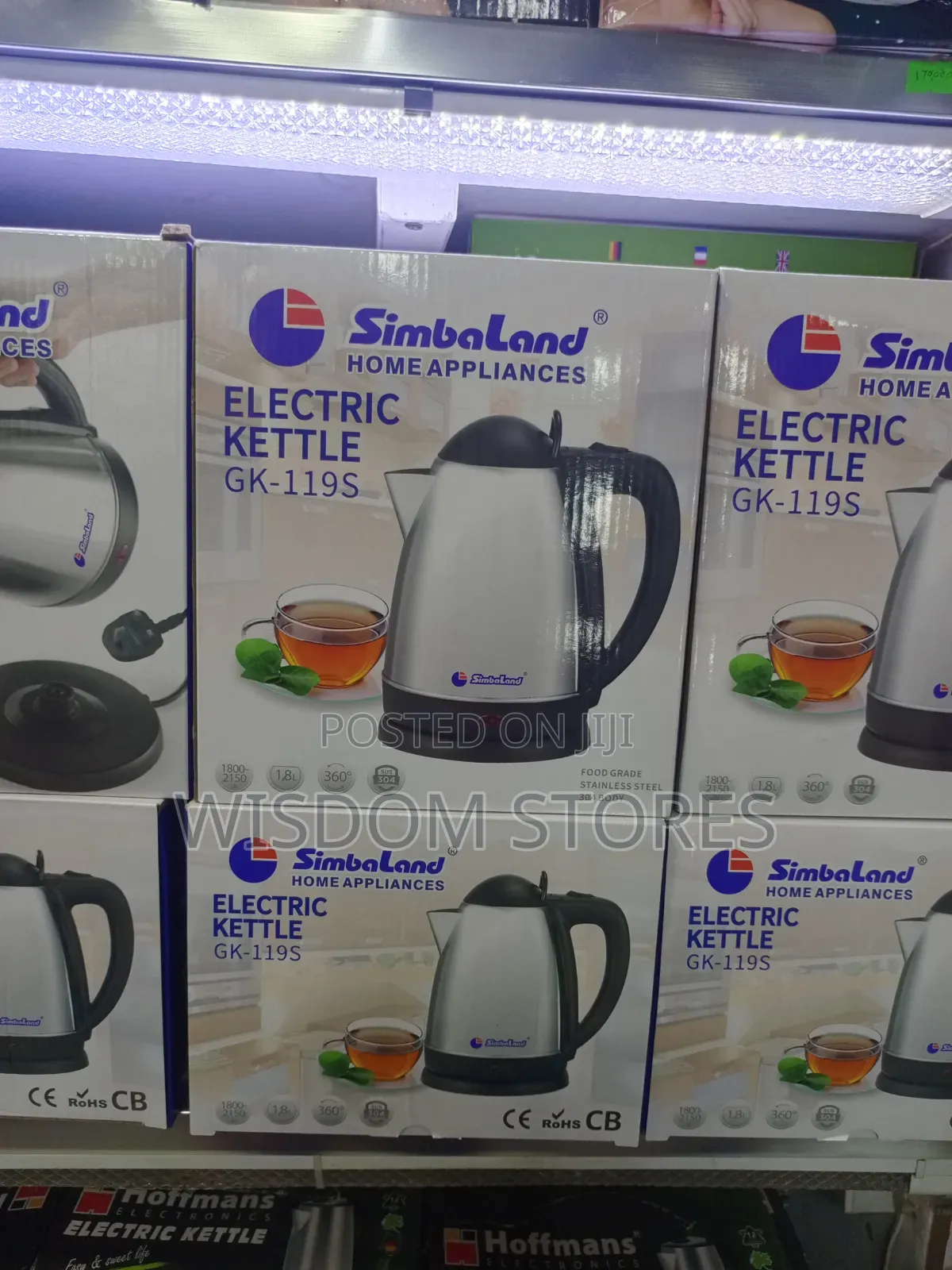Simbaland Electric Kettle GK-119S (1.8L, Stainless Steel).