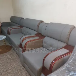 Sofa Premium 6 Seater Leather Brown