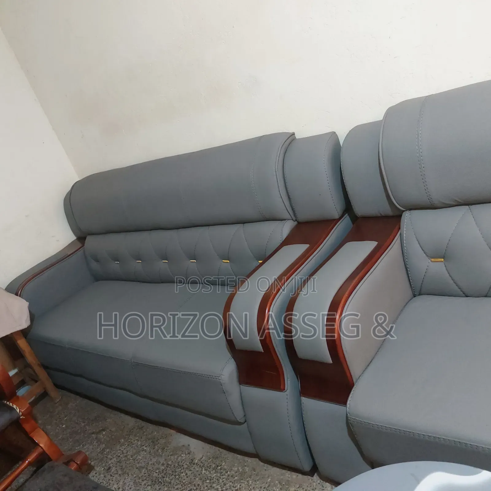 Sofa Premium 6 Seater Leather Brown