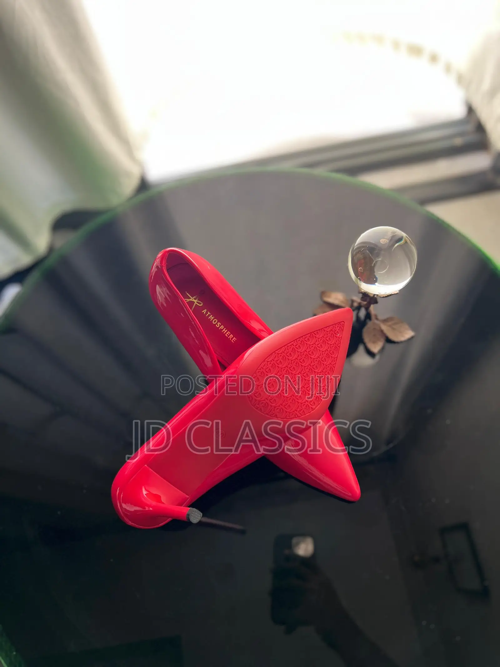 Legant Red Pointed Slingback Low Heel Shoes Buckle