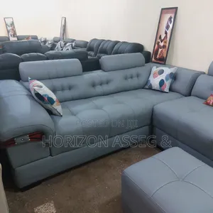Sofa 7 Seater Premium Gray Leather