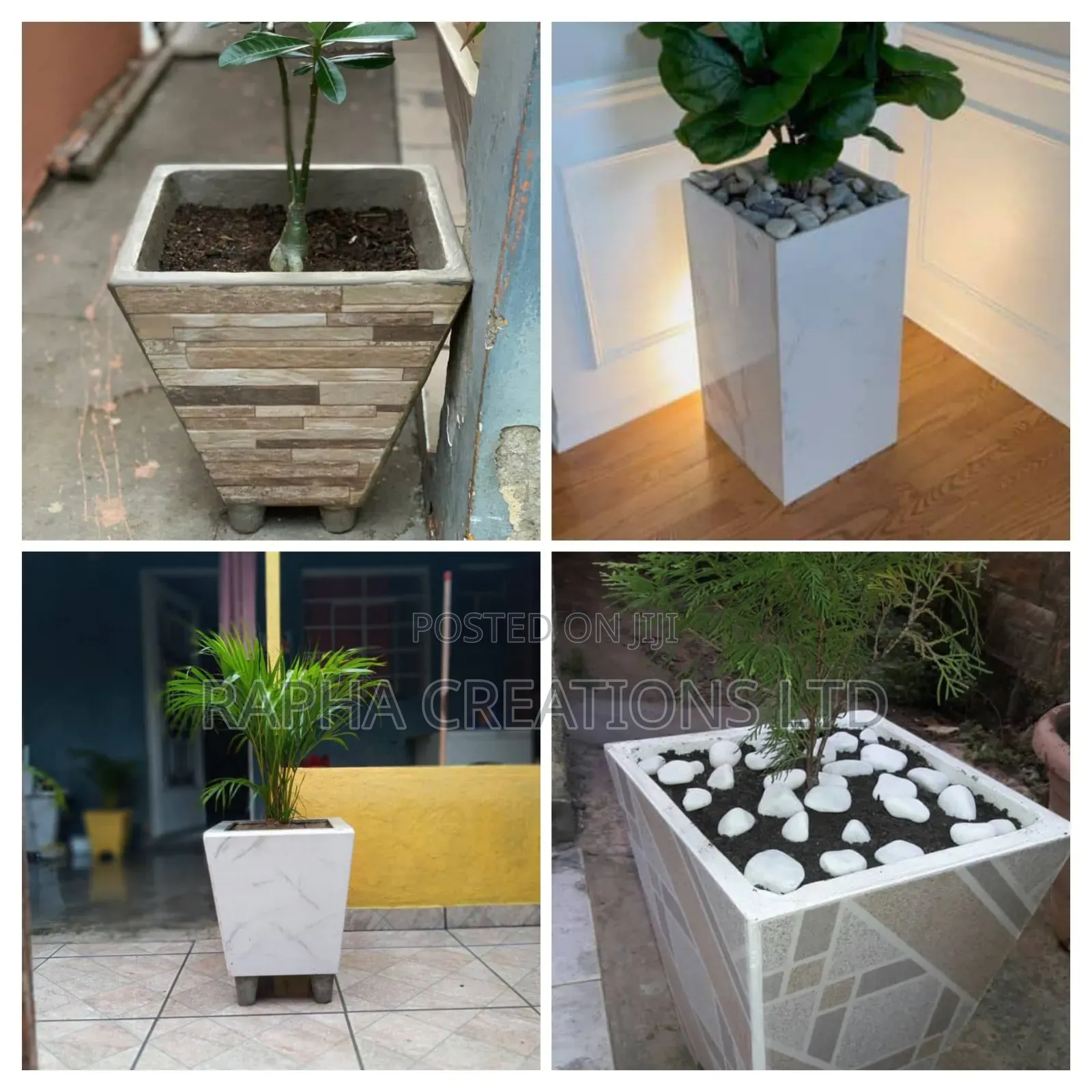 Square Ceramic Tile Flower Pots