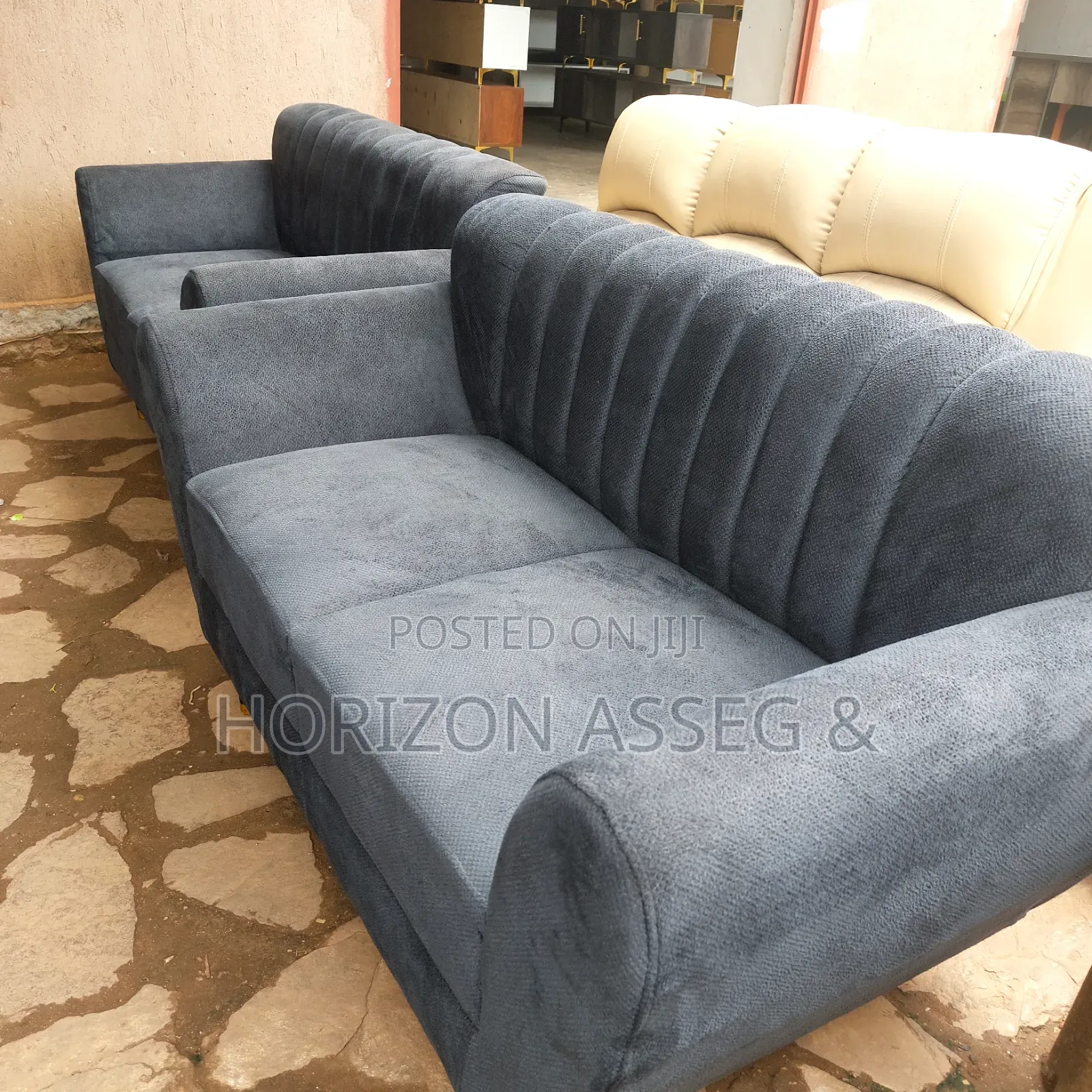 Fabric Sofa 5 Seater Gray