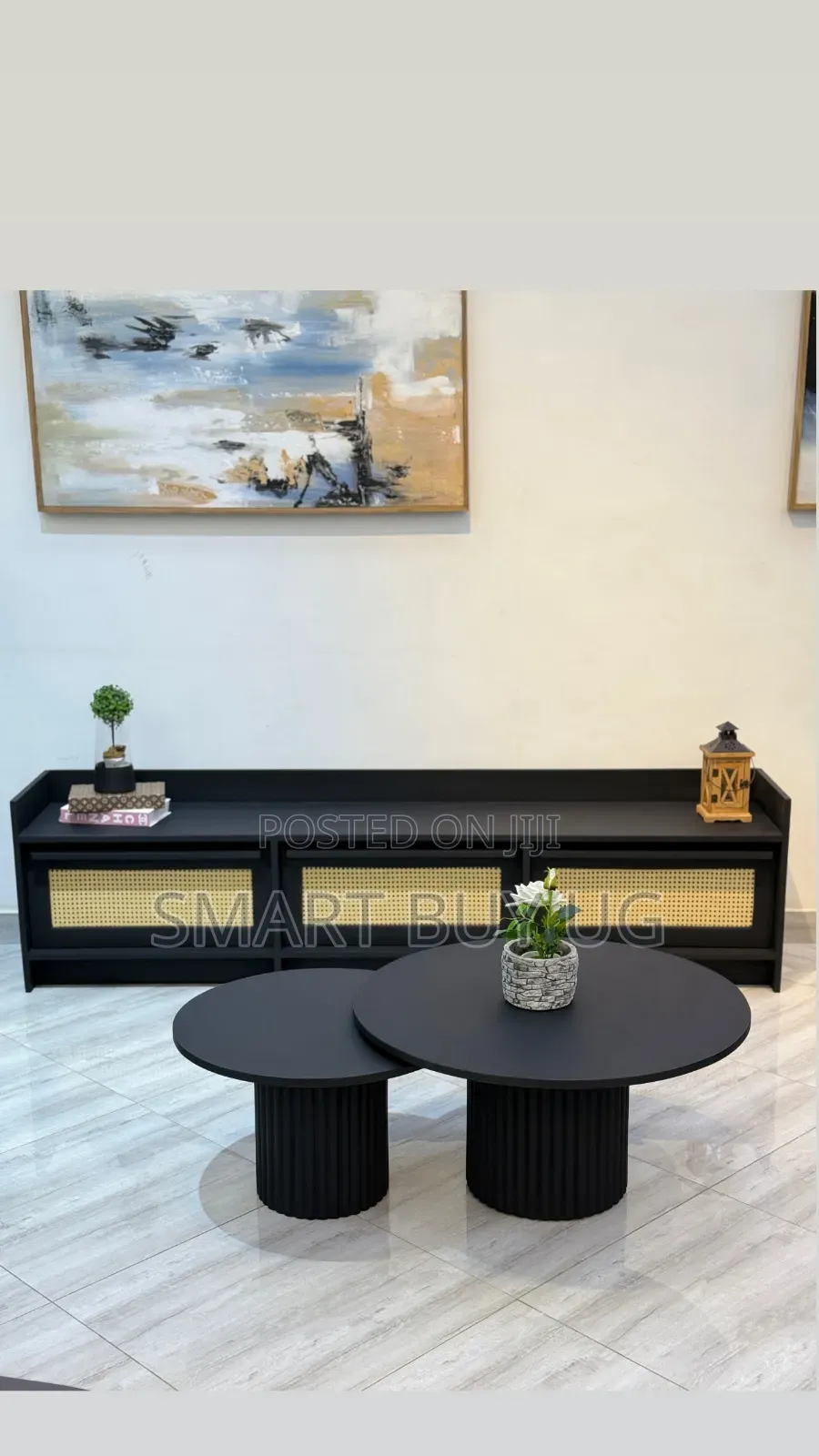 TV Stand/Center Table/Black TV Stand/Classic Center Table 1.8m Black