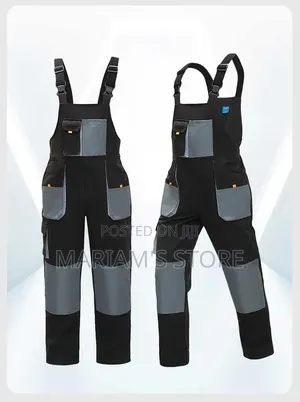 Multi-Pocket Workwear Bib Overalls With Adjustable Sispendars