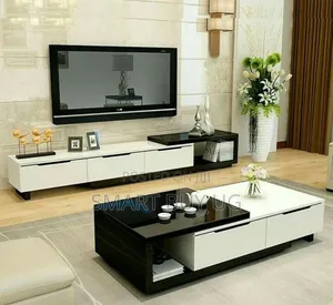 TV Stand/Center Table/Black TV Stand/Classic Center Table 4ft White