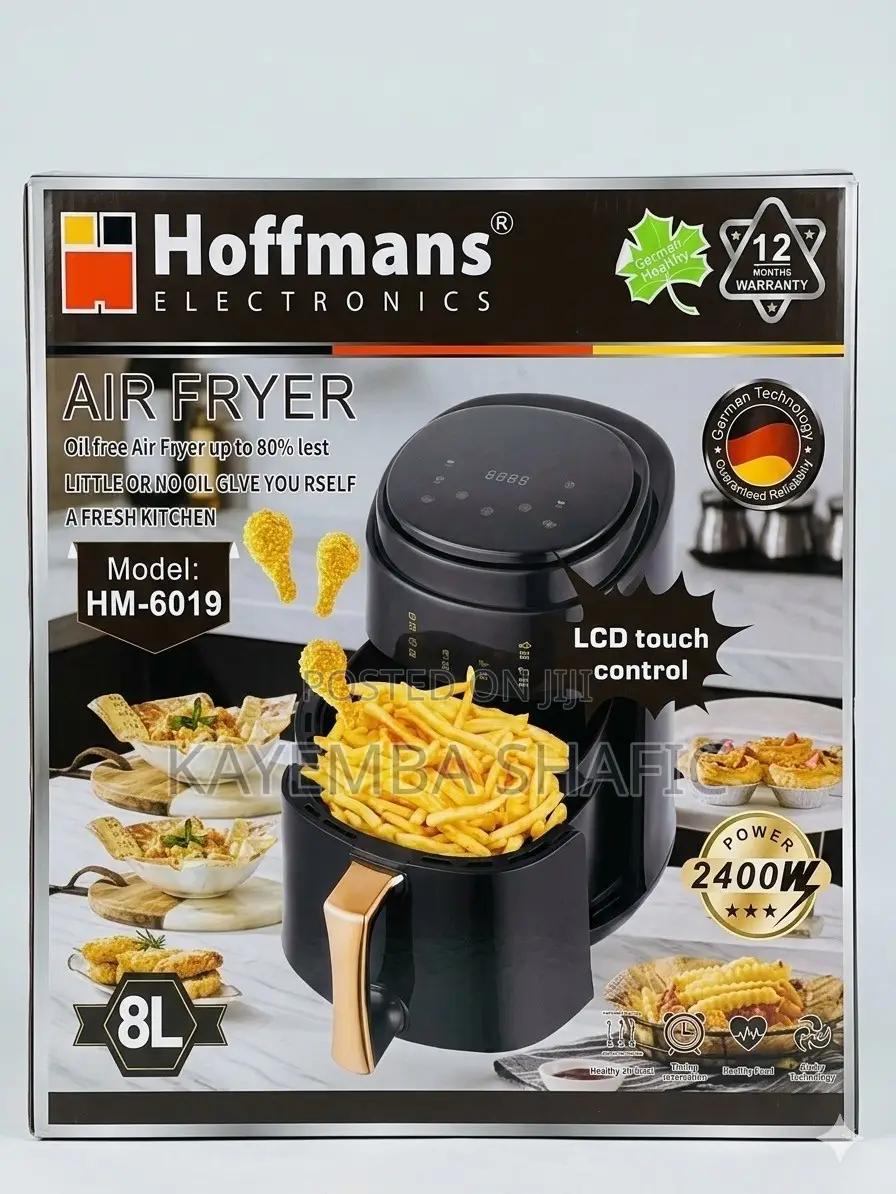 Brand New Hoffmans 8L Digital Air Fryer 2400W (HM-6019) Black