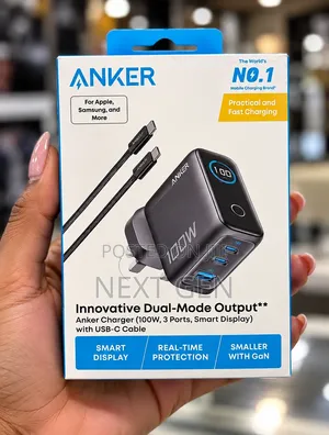 Anker 100W 3-Port USB-C Fast Charger With a Smart Display