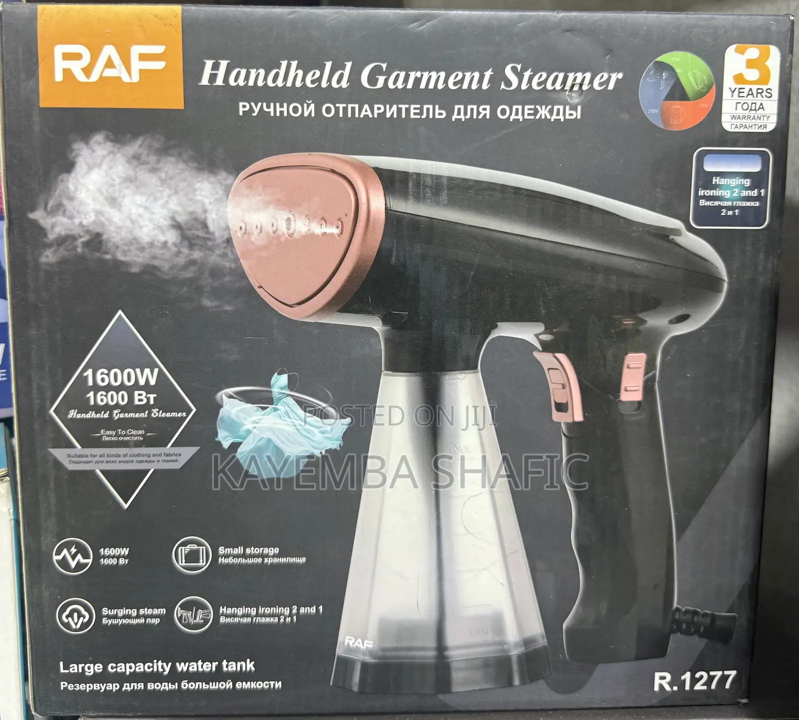 RAF Handheld Garment Steamer 1600W Portable Clothes Iron R.1277