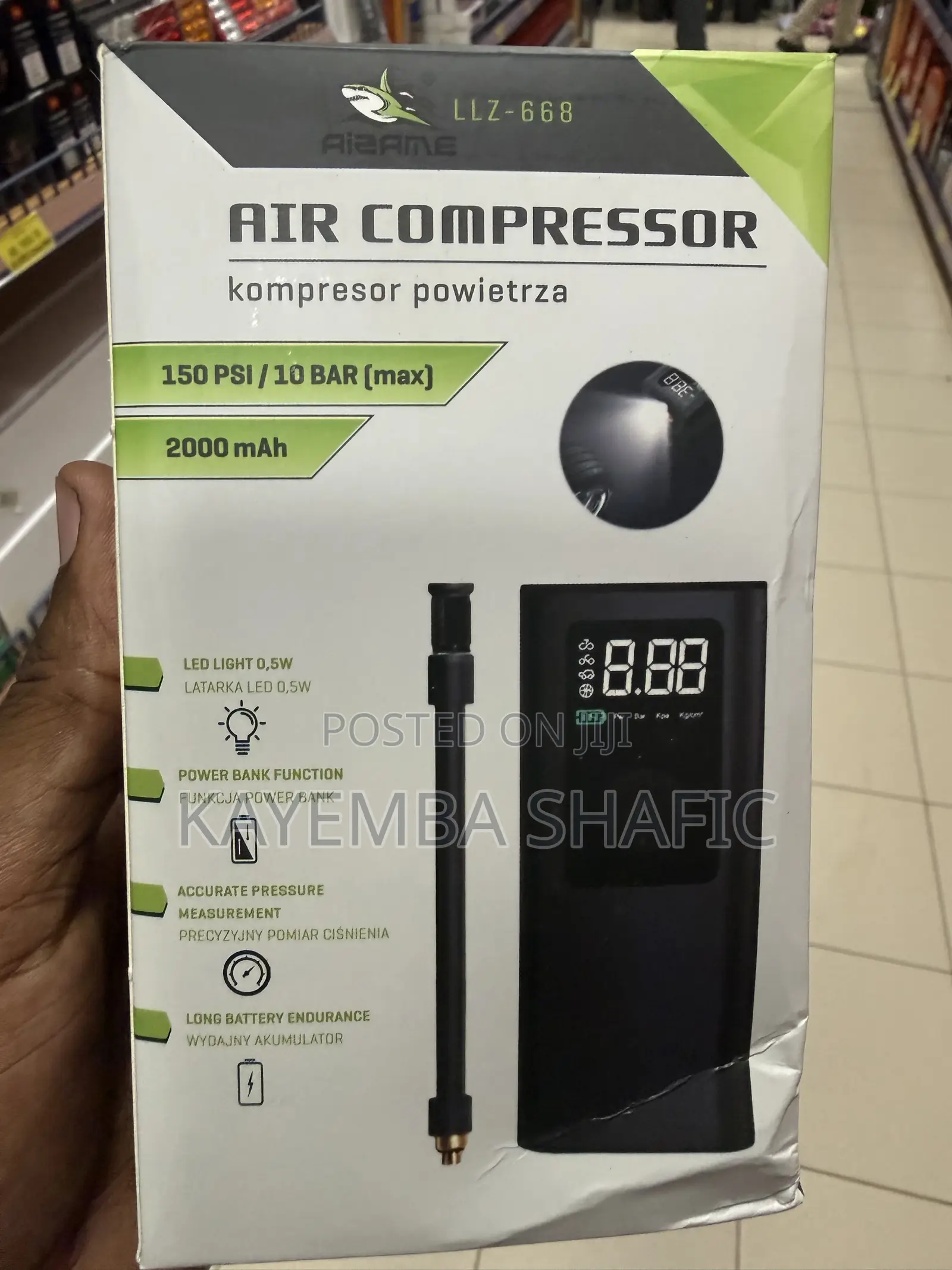 LLZ-668 Portable Cordless Air Compressor & Tyre Inflator Pump