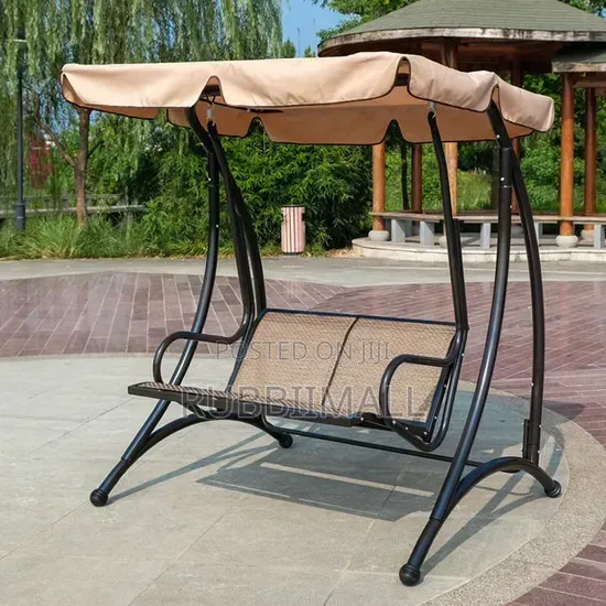 2-Seater Patio Swing Chair With an Adjustable Canopy.