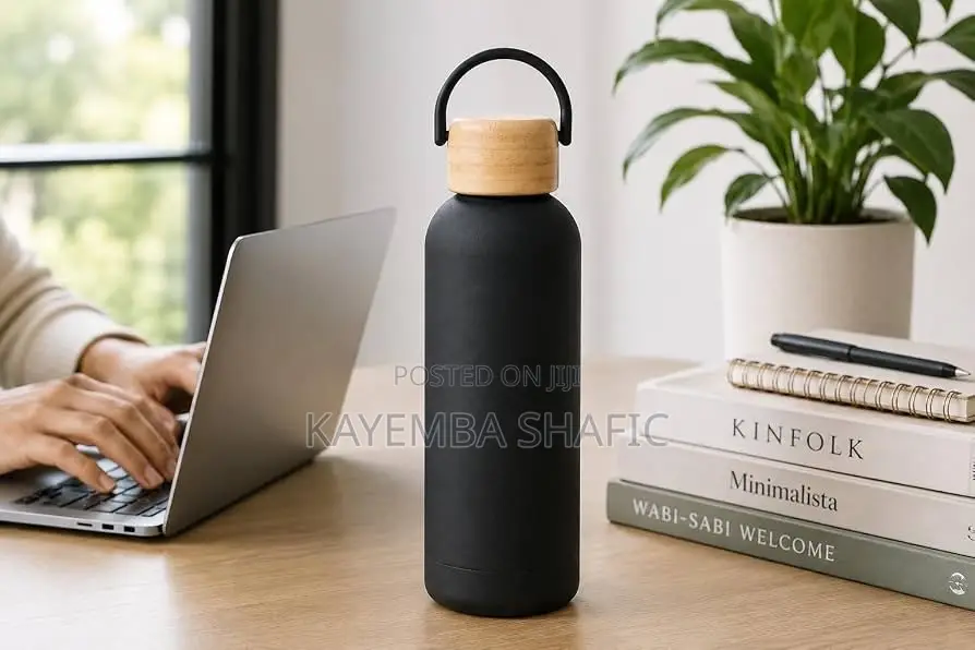 1000ml Matte Black Insulated Stainless Steel Water Bottle Flask
