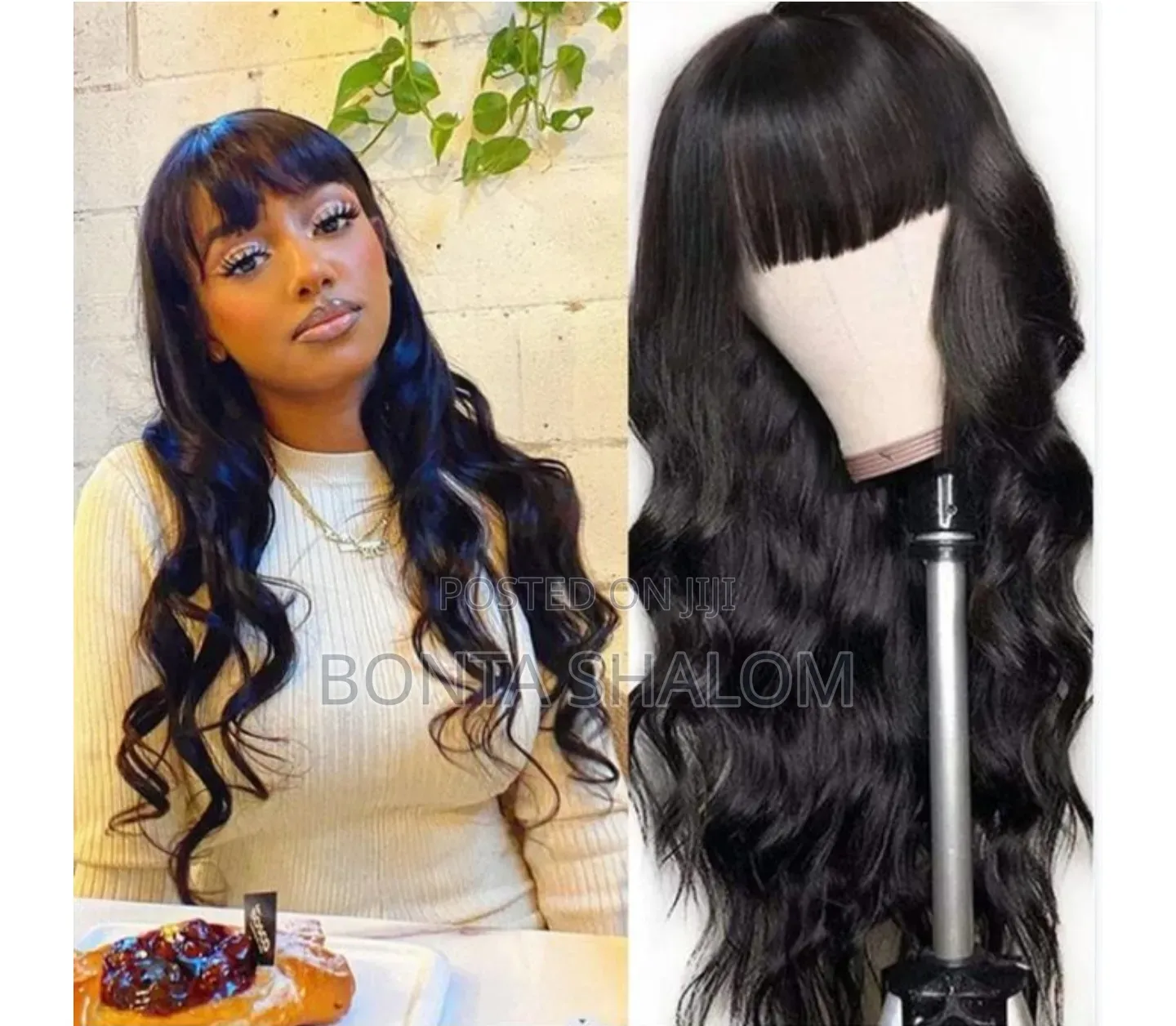 Body Wave Wig 150% Density, Natural Yaki Hair, Glue-Free Wig