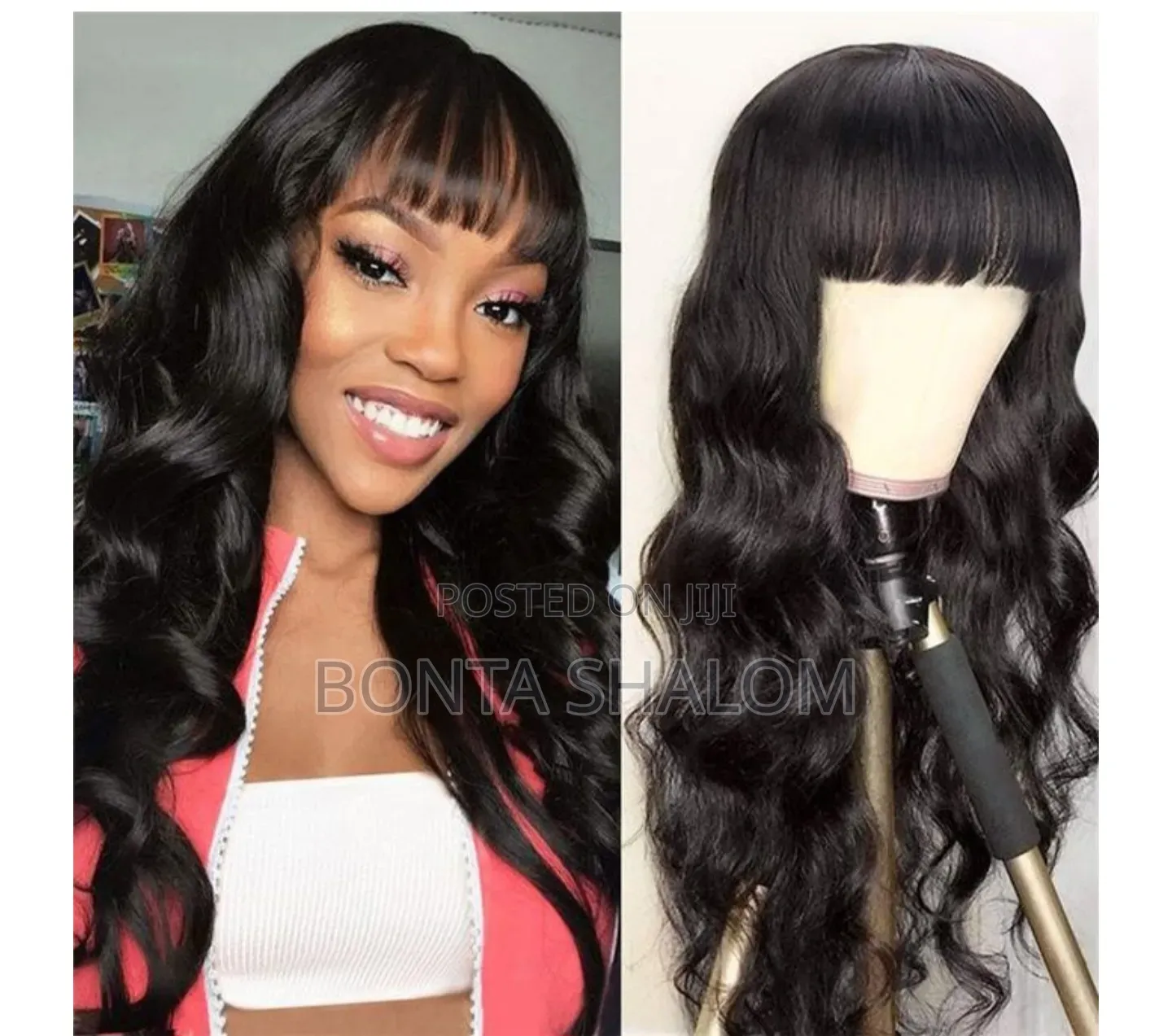 Body Wave Wig 150% Density, Natural Yaki Hair, Glue-Free Wig