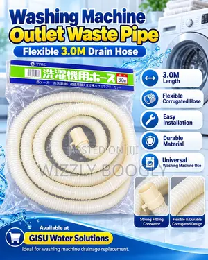 Washing Machine Outlet Drain Hose Pipe–Flexible 3mtr (Washing Machine