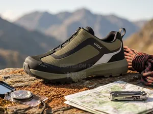 Olive Green and Black Waterproof Outdoor Sneakers,