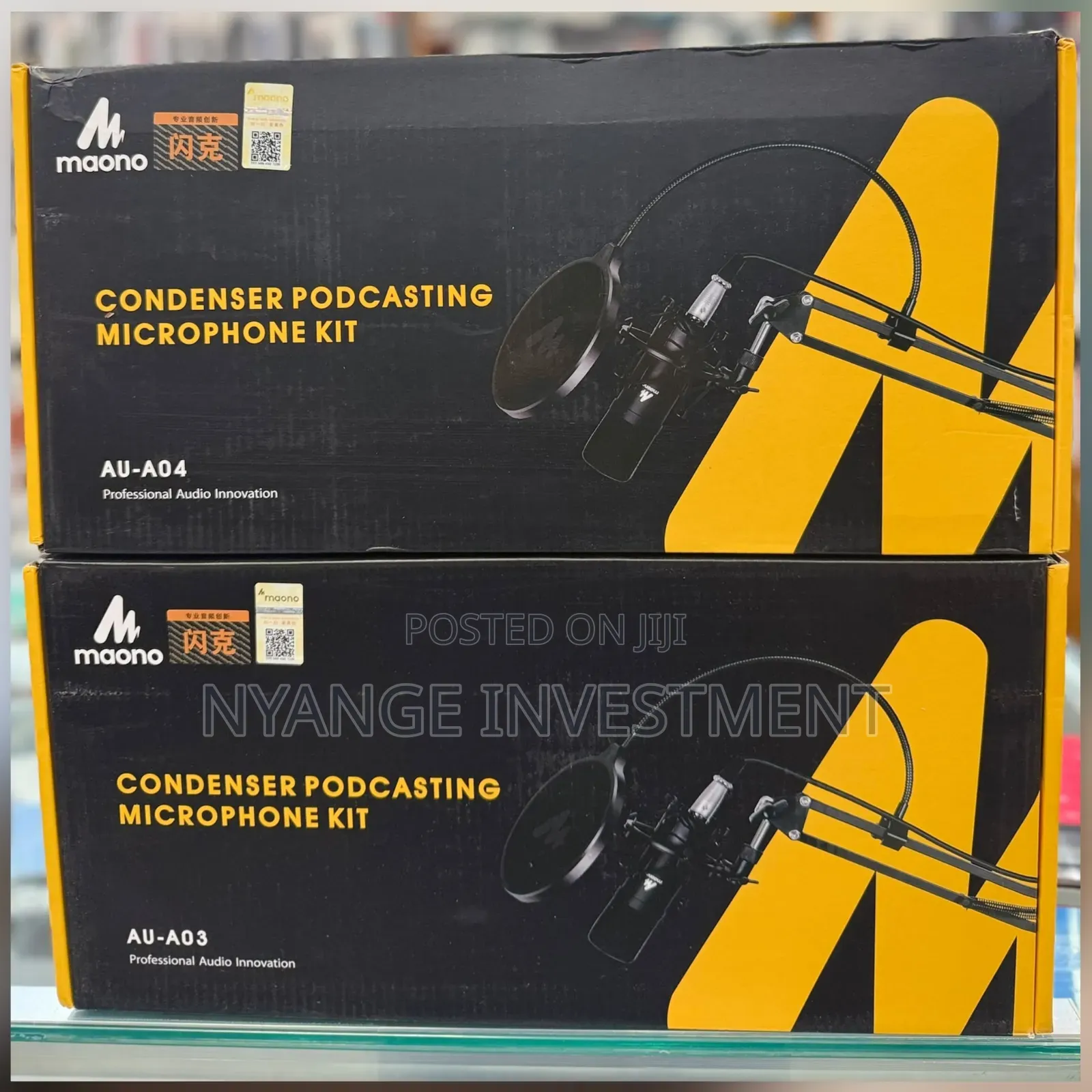 Maono AU-A03 Condenser Microphone Kit Podcast Mic With Boom Arm
