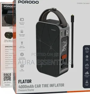 Porodo Flator 4000mAh Portable Car Tire Inflator