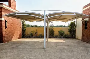 Center-Post Double-Cantilever Shade Canopy