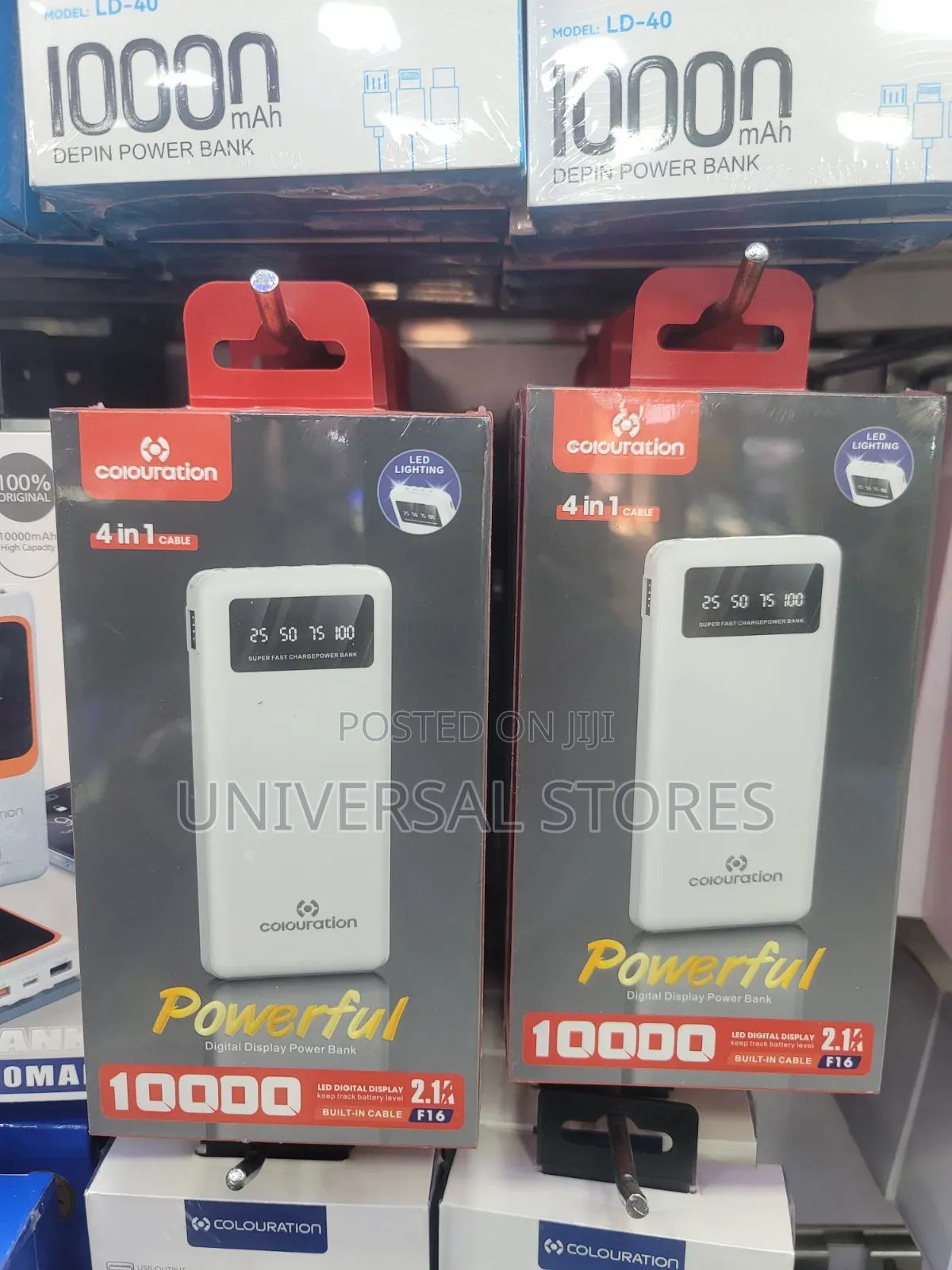Colouration 10000mAh 4-in-1 Cables Fast Charging Power Bank