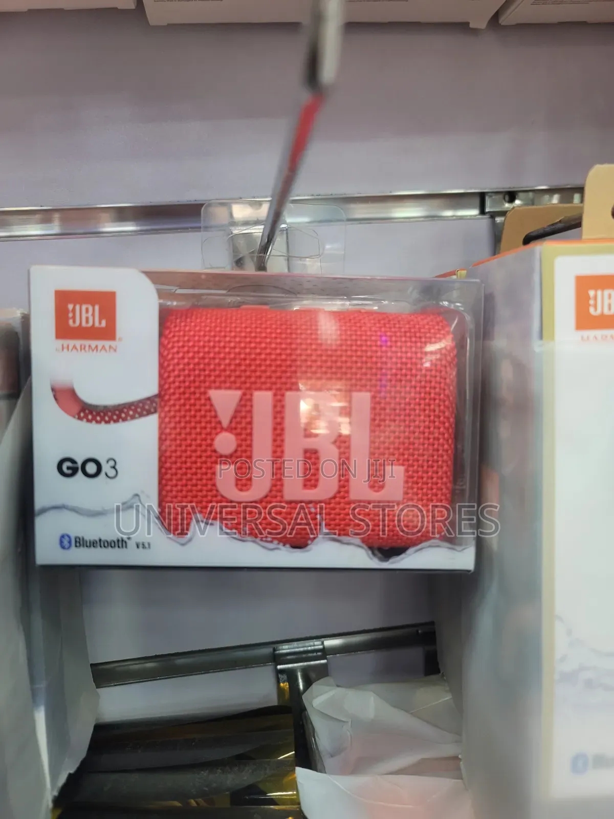 JBL Go 3 Portable Wireless Bluetooth Speaker in Red